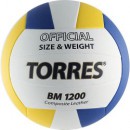 Мяч волейбольный "TORRES" BM 1200. синт. кожа. микрофибра р.5