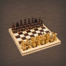 Шахматы турнирные лакированные инкрустированные с подклейкой в доске (400*200*50)