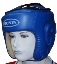 Шлем боевой "RONIN" искуст. кожа красный. синий (M.L.XL)