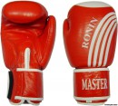 Перчатки боксерские "RONIN" Master 12 унц. нат. боевая кожа красные