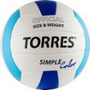 Мяч волейбольный "TORRES" Simple Color. синт. кожа. ТПУ. р.5