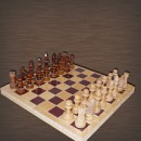 Шахматы обиходные лакированные инкрустированные с подклейкой в доске (290*145*38)
